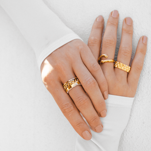 Anel Elos Zircônia Banhado em Ouro 18K