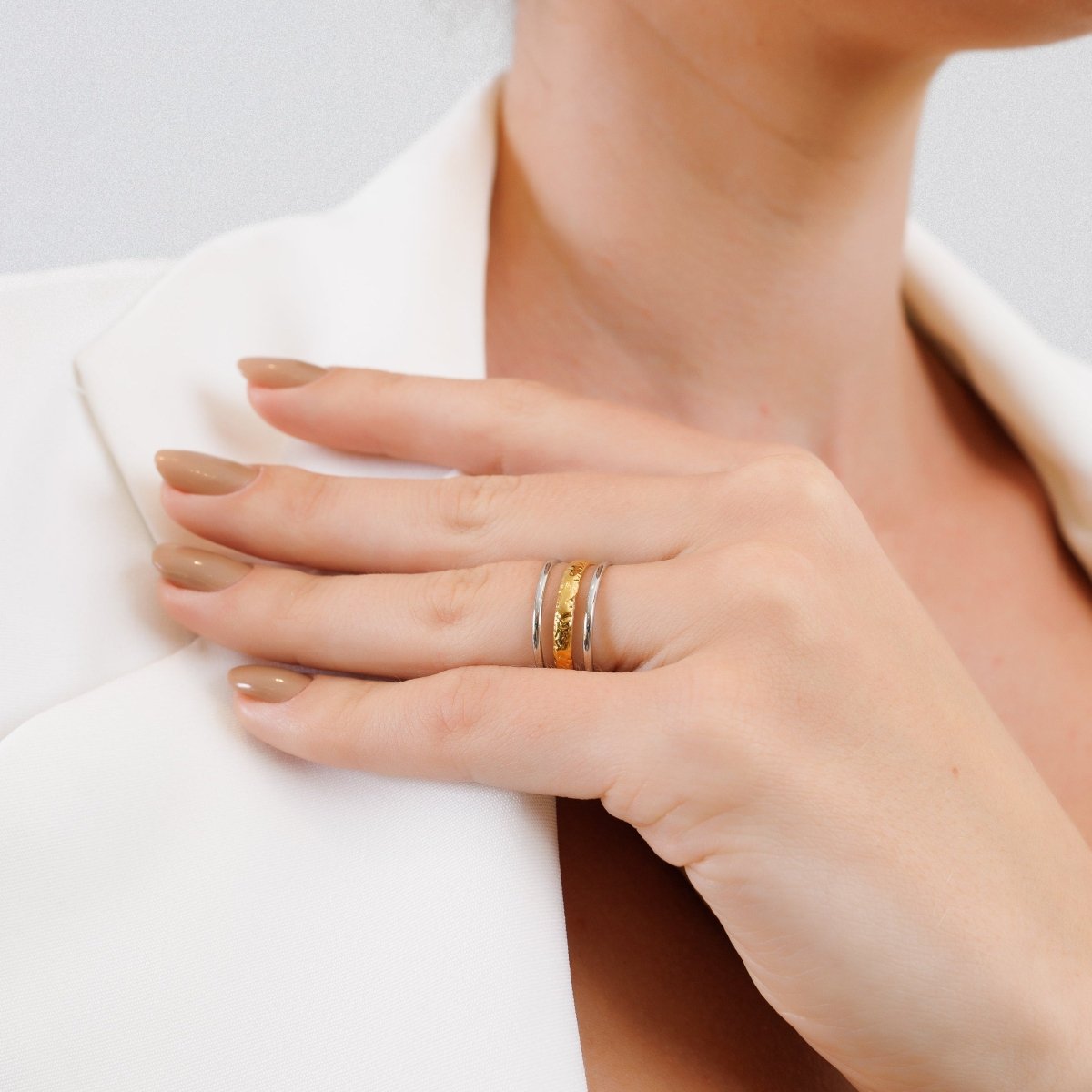 Aura Adjustable Ring | Gold & Silver Mix