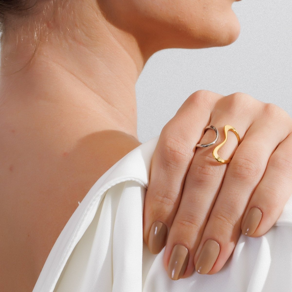 Contour Adjustable Ring | Gold & Silver Mix