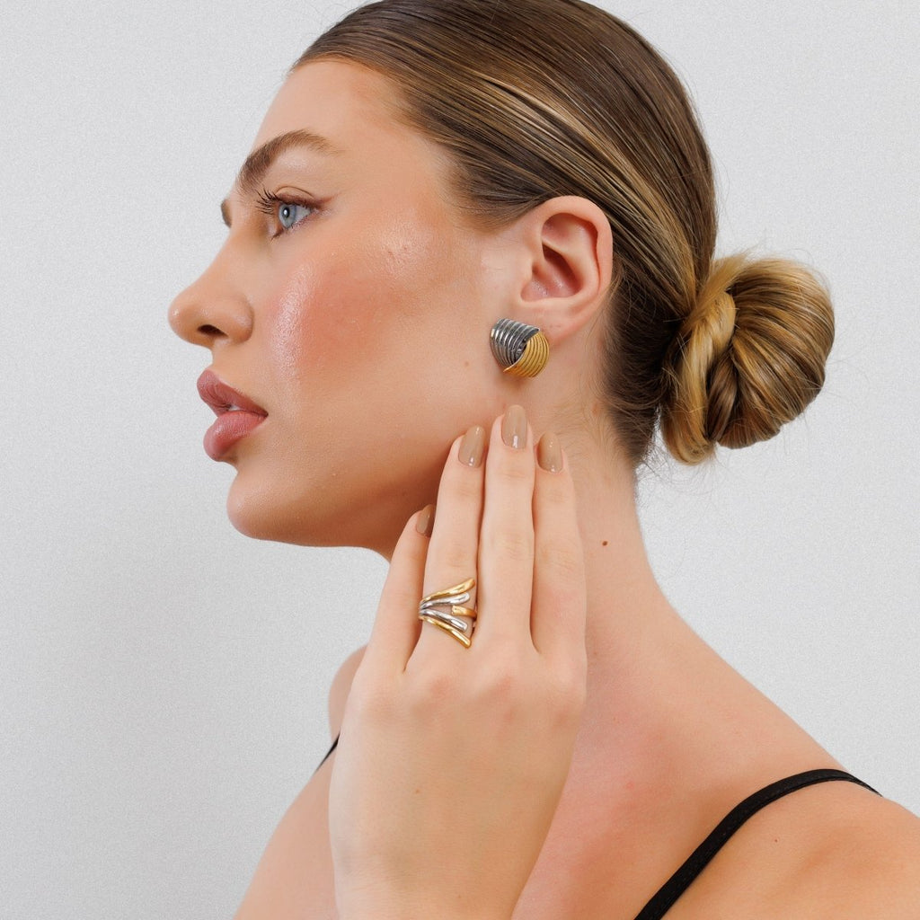 Flow Adjustable Ring | Gold & Silver Mix