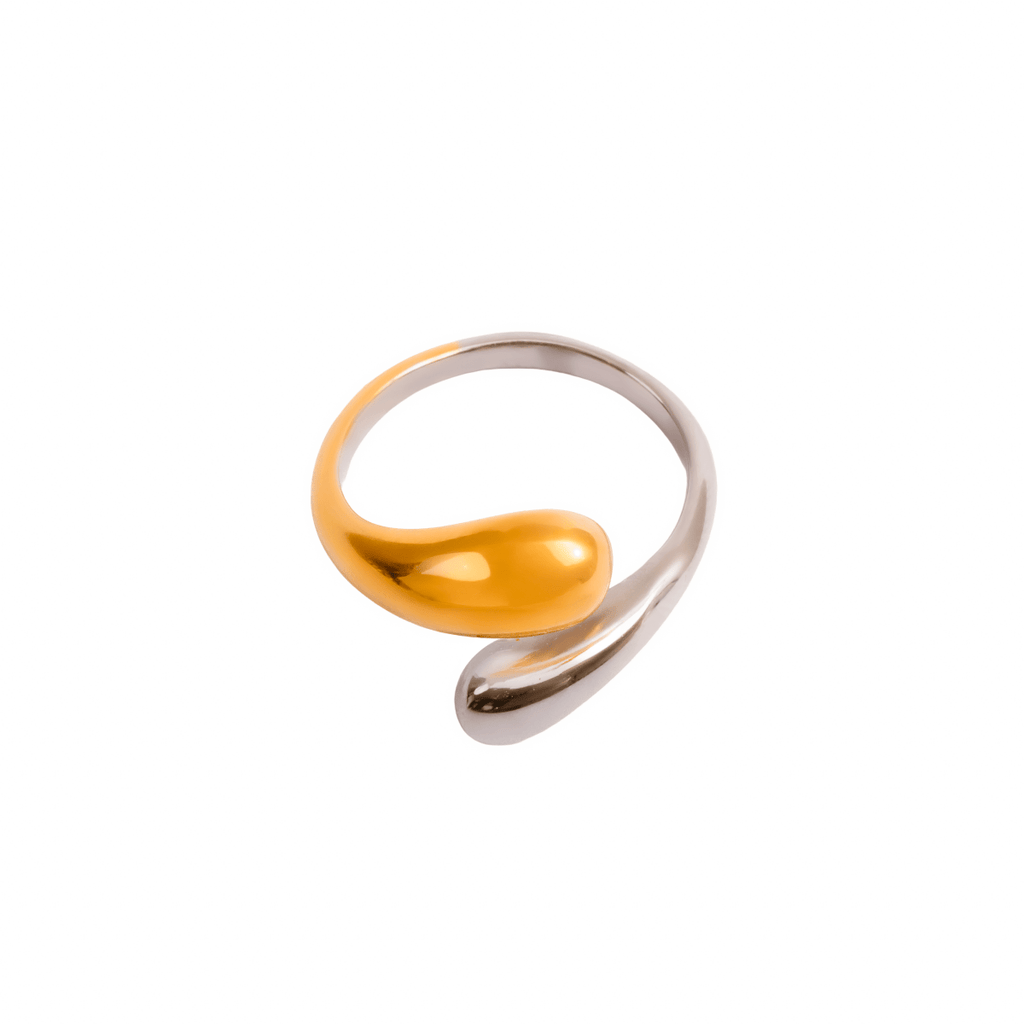 Droplet Adjustable Ring | Gold & Silver Mix