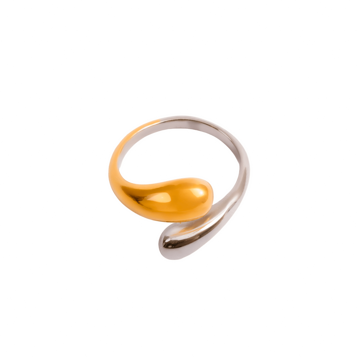 Droplet Adjustable Ring | Gold & Silver Mix