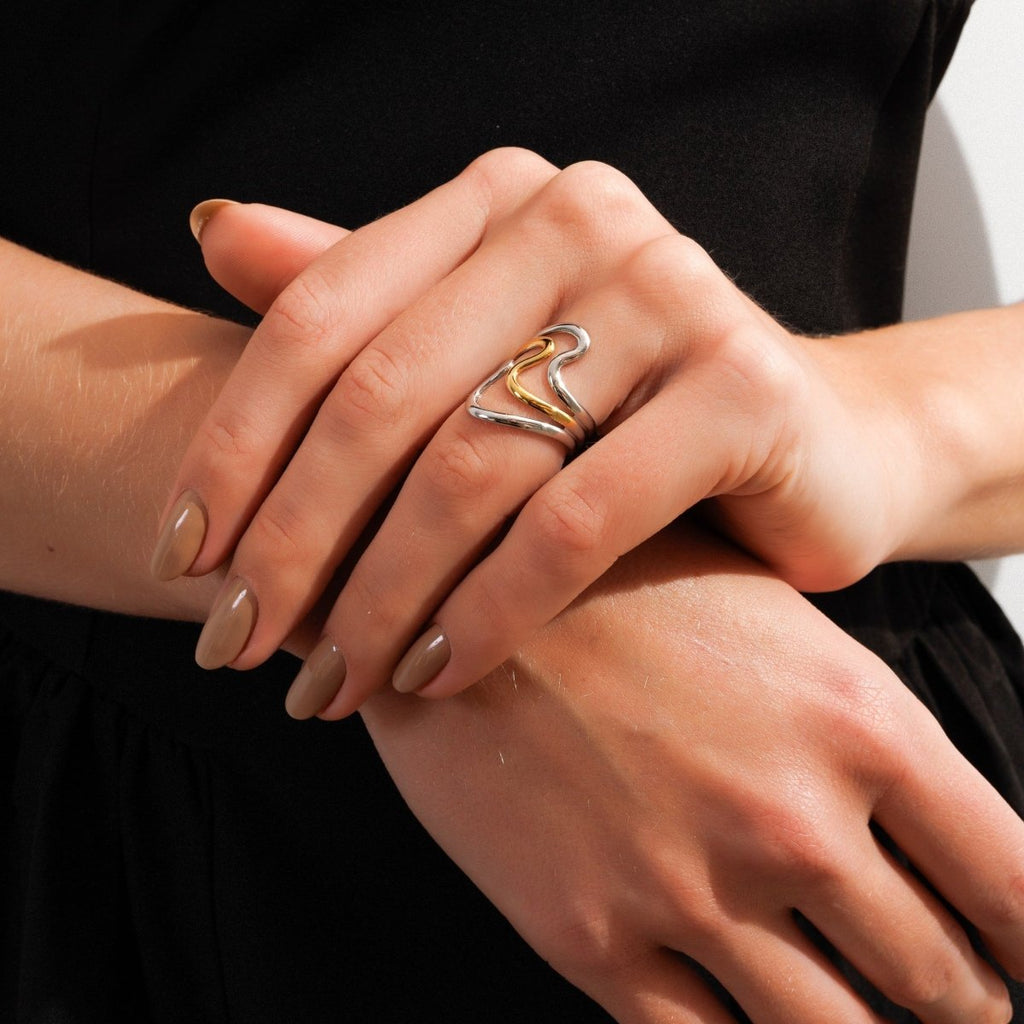 Dual Harmony Adjustable Ring | Gold & Silver Mix