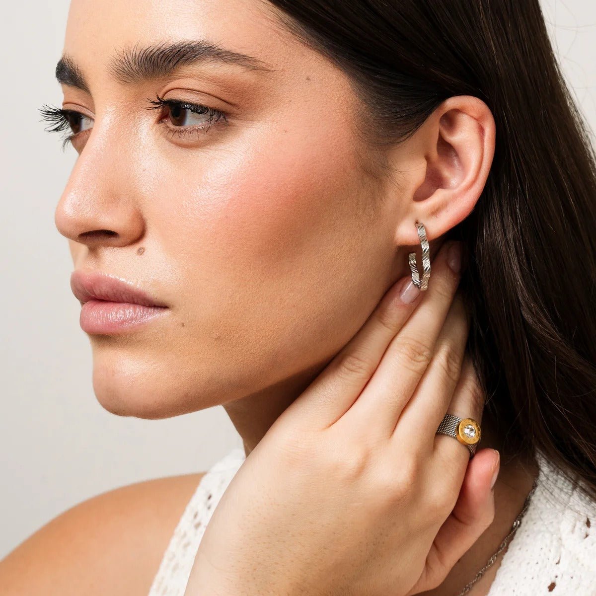 Roman Mesh Ring | Silver