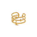 Anel Sky Ajustável Banhado em Ouro 18K