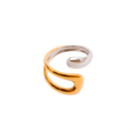 Wave Adjustable Ring | Gold & Silver Mix