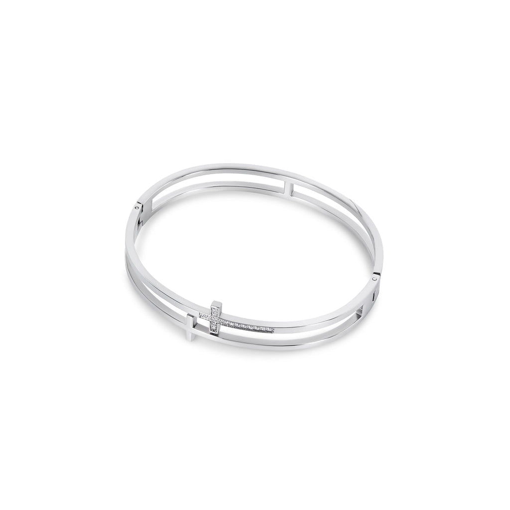 Cross Bangle | Silver