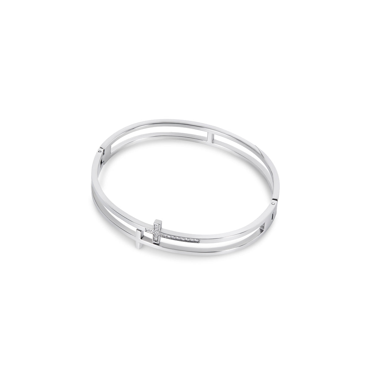 Cross Bangle | Silver