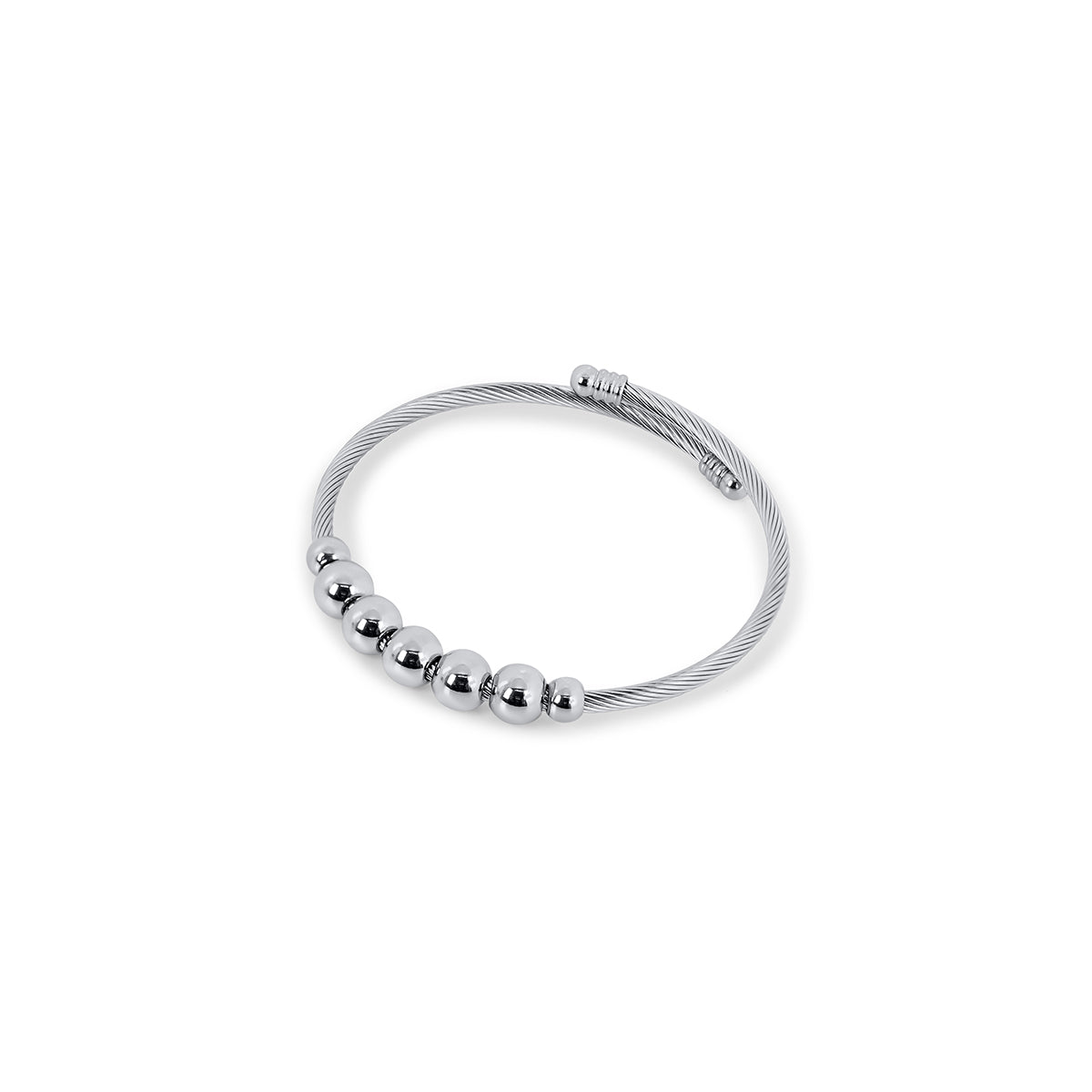 Anti-Stress Adjustable Ball Bracelet | Silver
