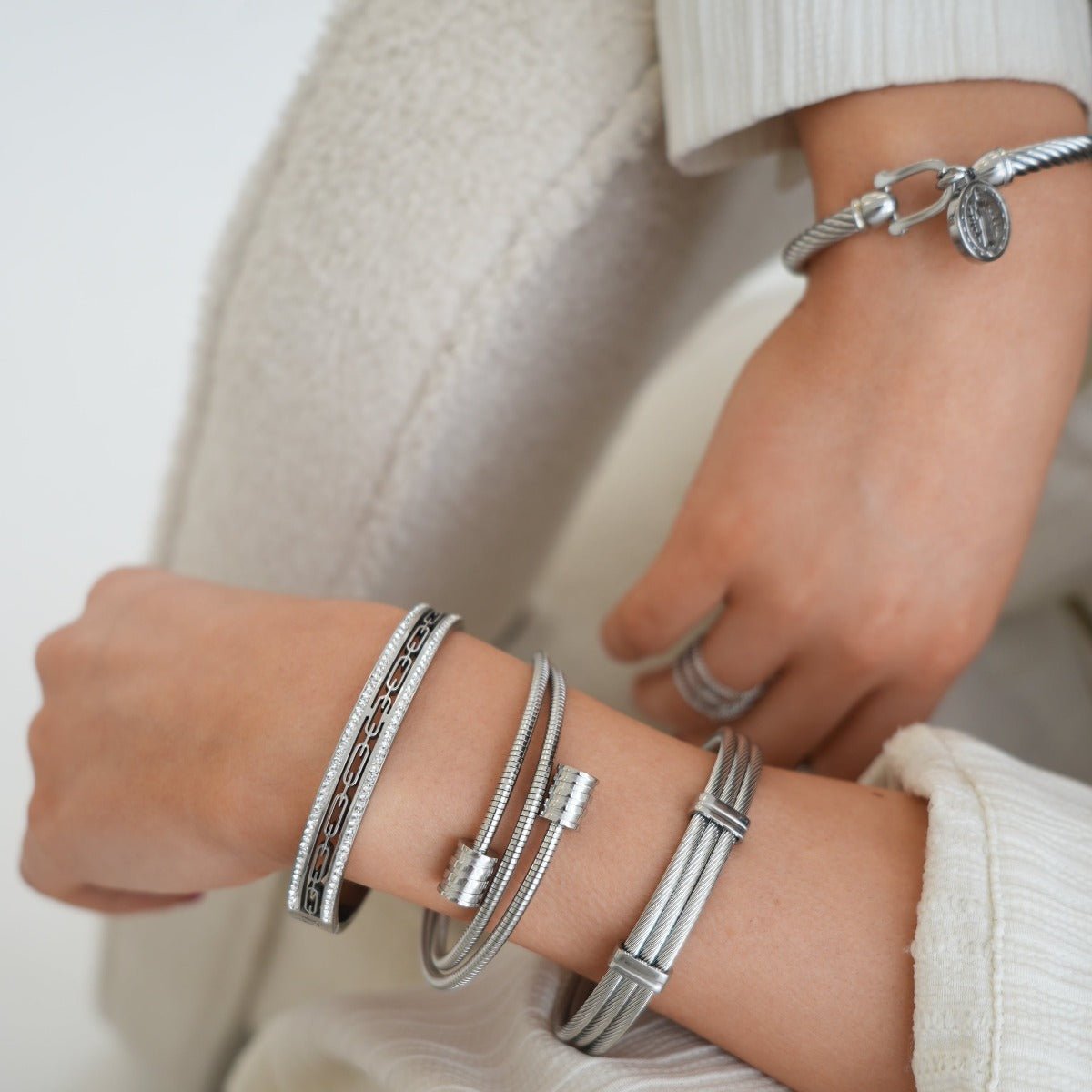 Triple Spiral Bracelet | Silver