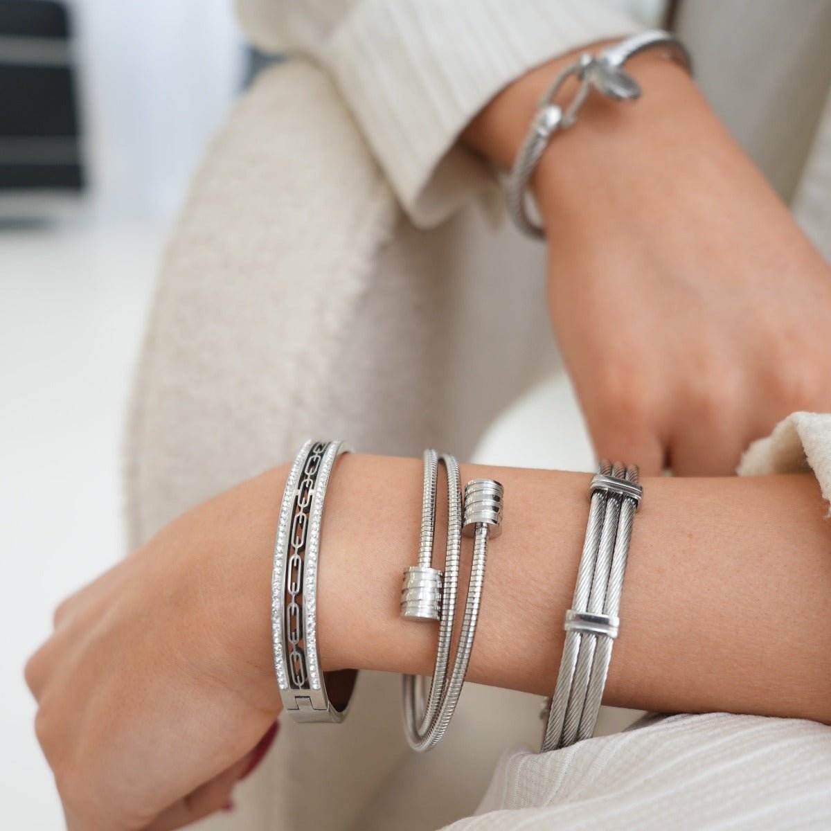 Triple Spiral Bracelet | Silver