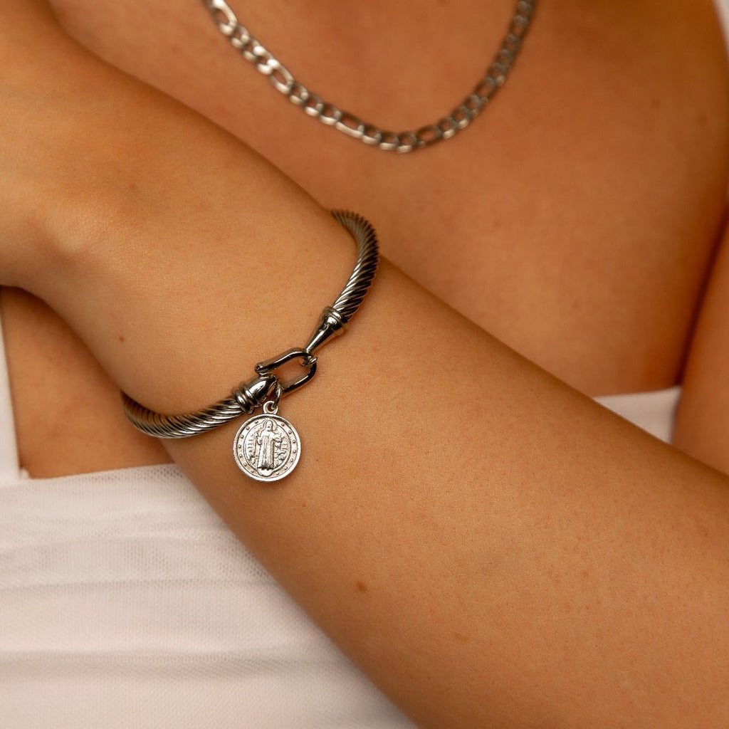 Saint Benedict Charm Bracelet | Silver