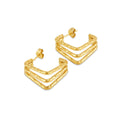 Brinco Amelie Triplo Divisões Banhado em Ouro 18K