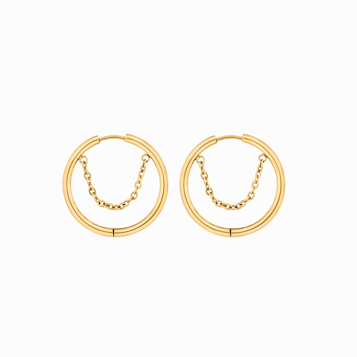Hoop Earring Pipa | 18K Gold