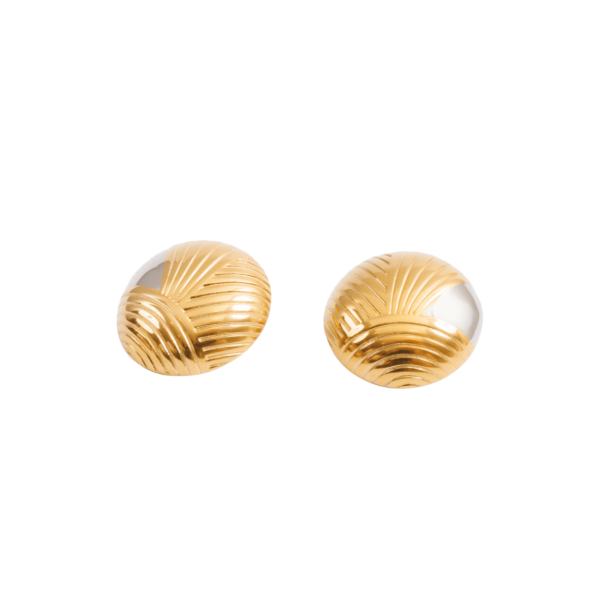 Textured Sphere Earring | 18K Gold