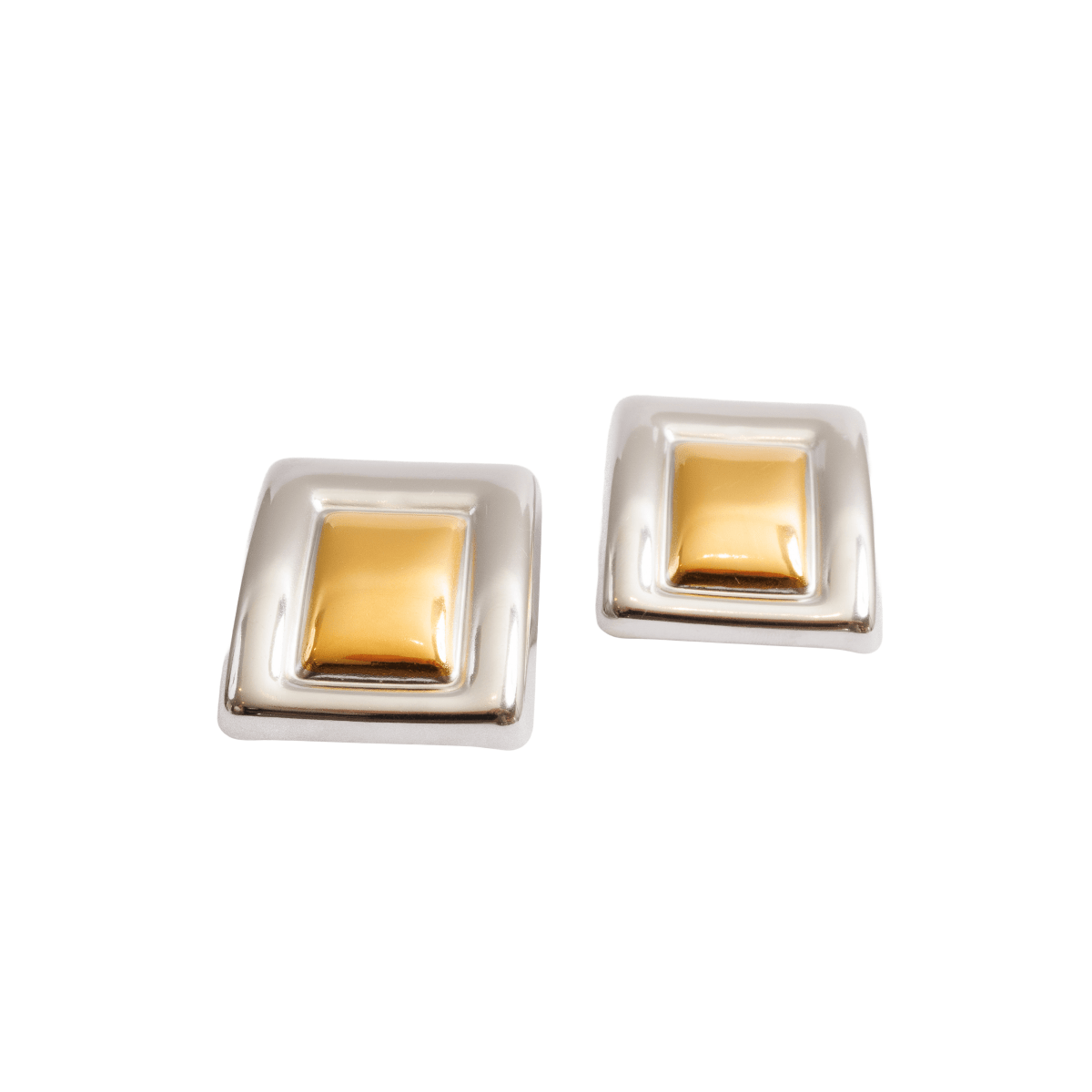 Geometric Earring | 18K Gold & Silver