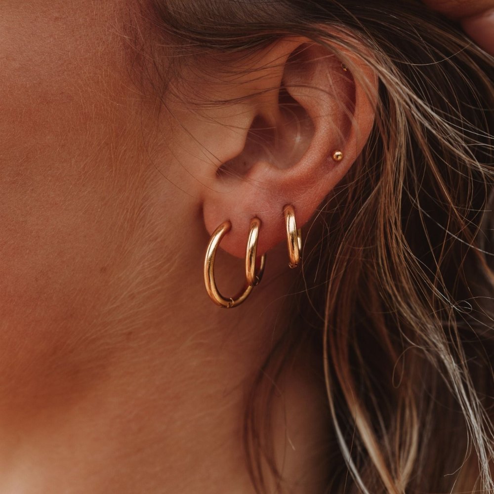 Triple Hoop Earrings Set | 18K Gold