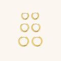 Triple Hoop Earrings Set | 18K Gold