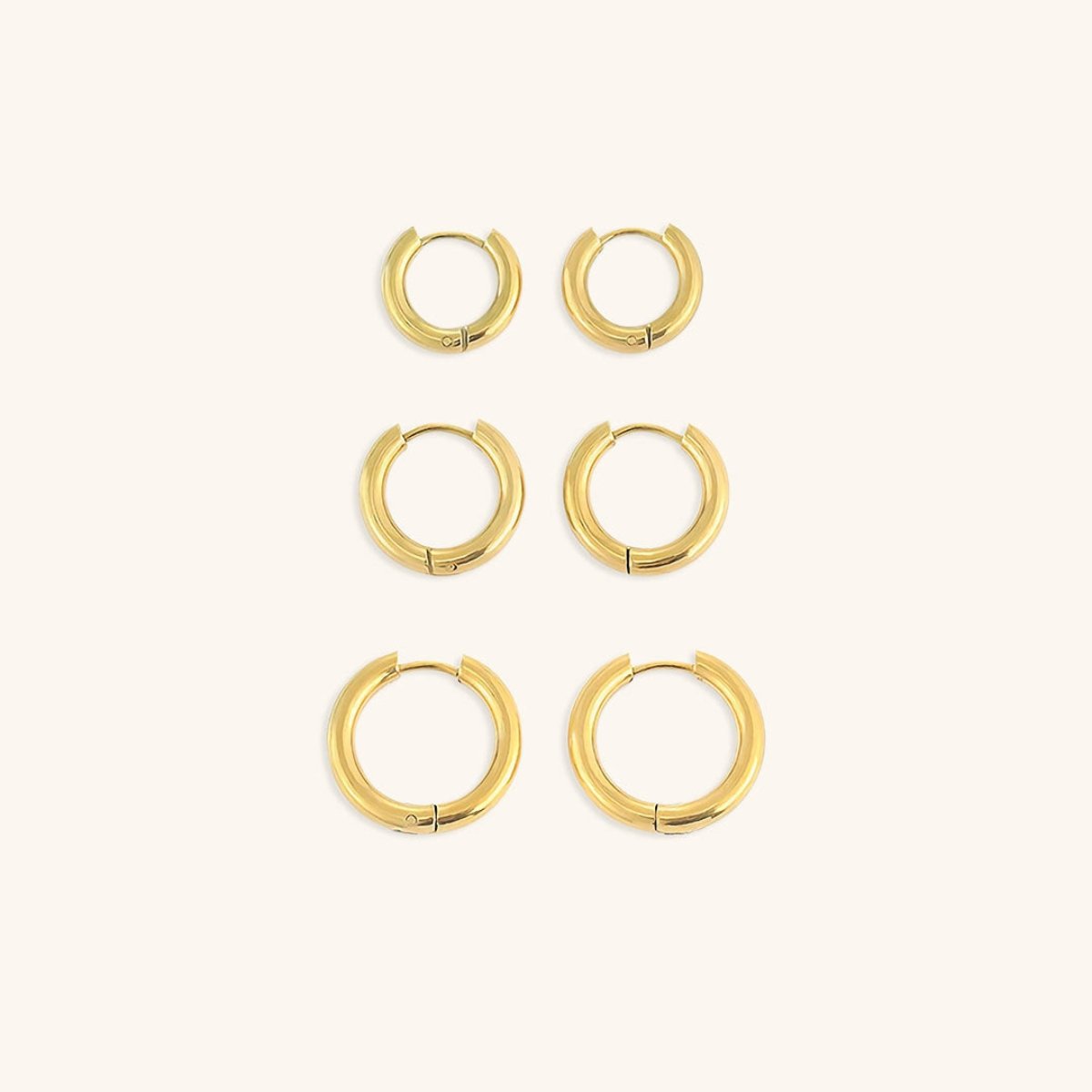 Triple Hoop Earrings Set | 18K Gold
