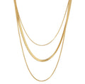 Celina Triple Layer Chain Necklace | 18K Gold