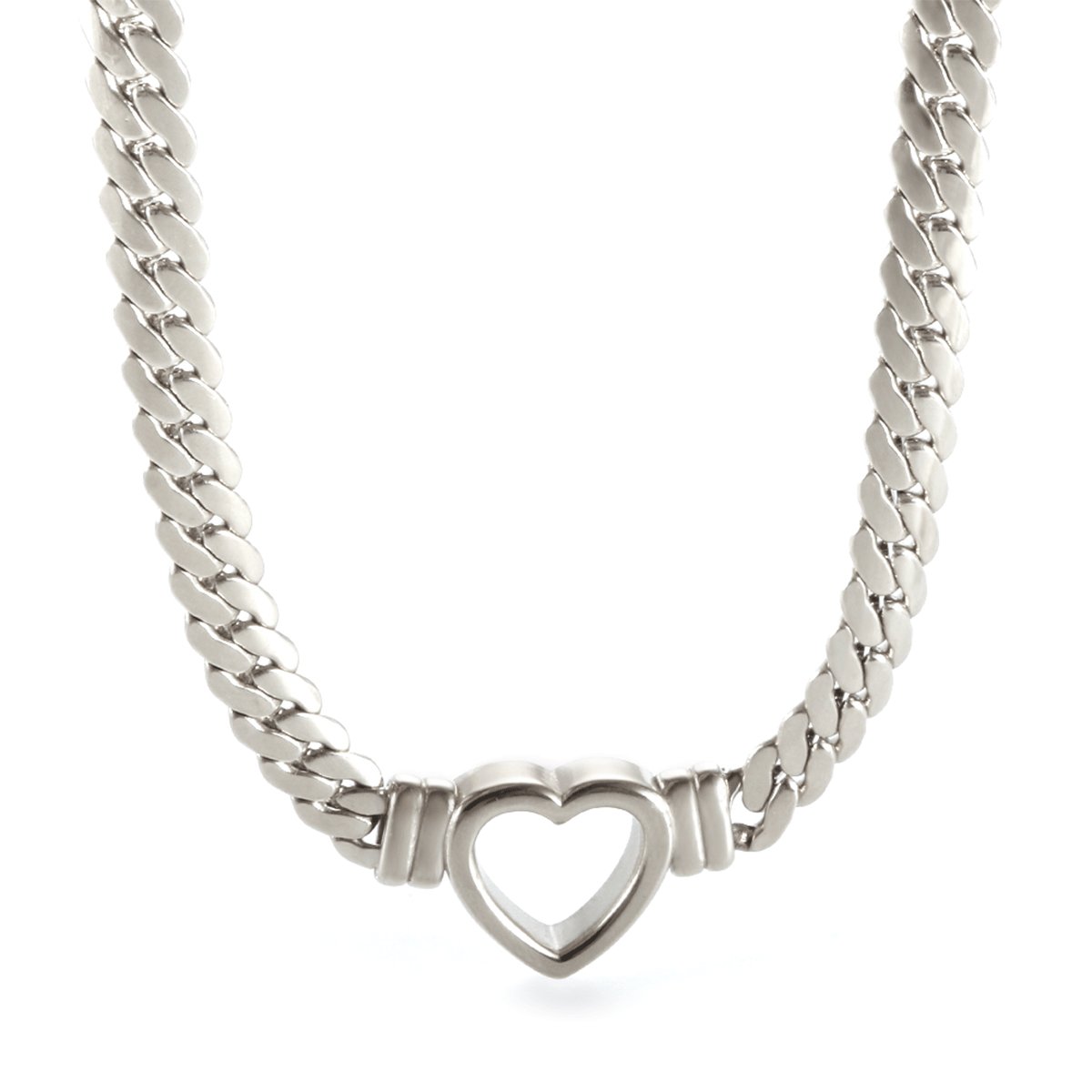 Minimalist Heart Choker Necklace | Silver
