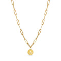Colar Letra Inicial Clip Chain Banhado em Ouro 18K