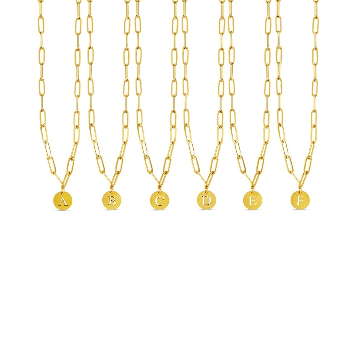 Colar Letra Inicial Clip Chain Banhado em Ouro 18K