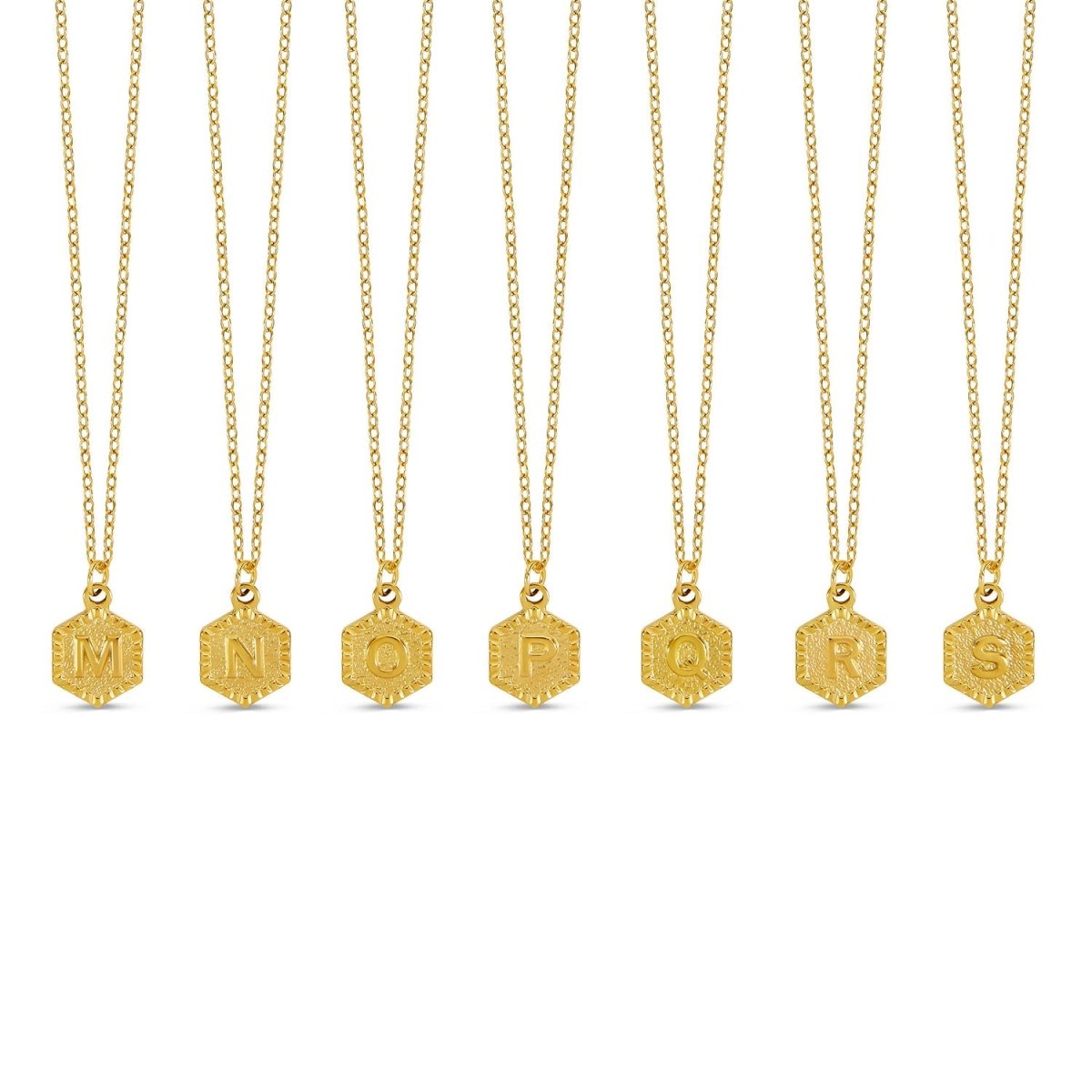 Colar Letra Inicial Hex Banhado em Ouro 18K
