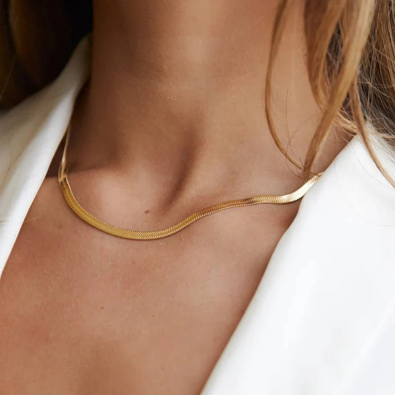 Gold Snake Chain Choker Necklace | 18K Gold