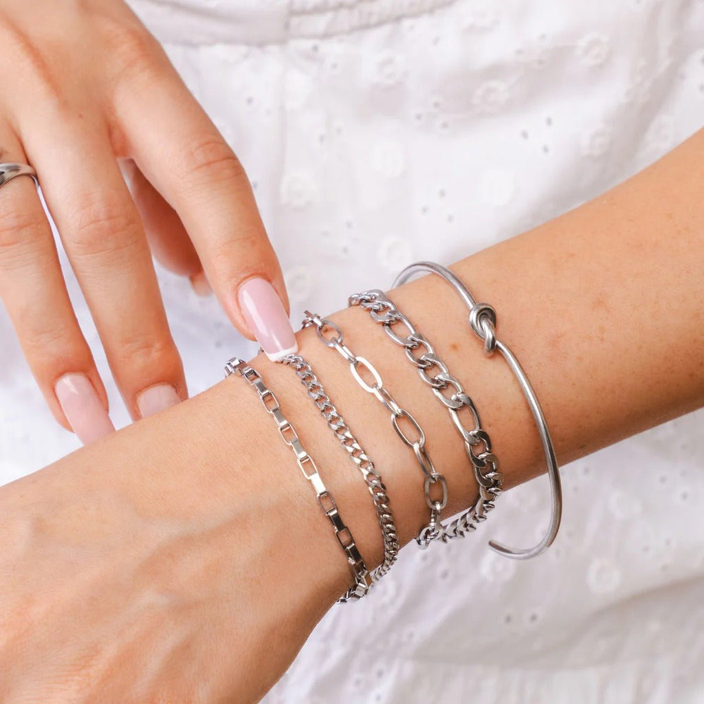 Elegance Chain & Rigid Bracelet Kit | Silver
