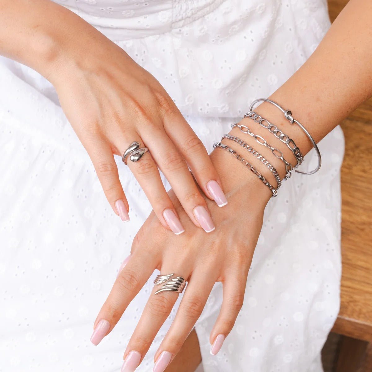 Elegance Chain & Rigid Bracelet Kit | Silver