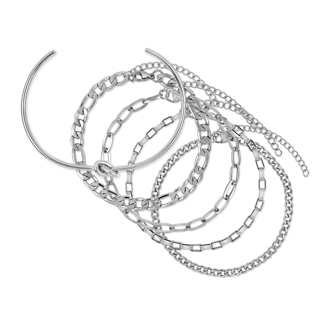 Elegance Chain & Rigid Bracelet Kit | Silver