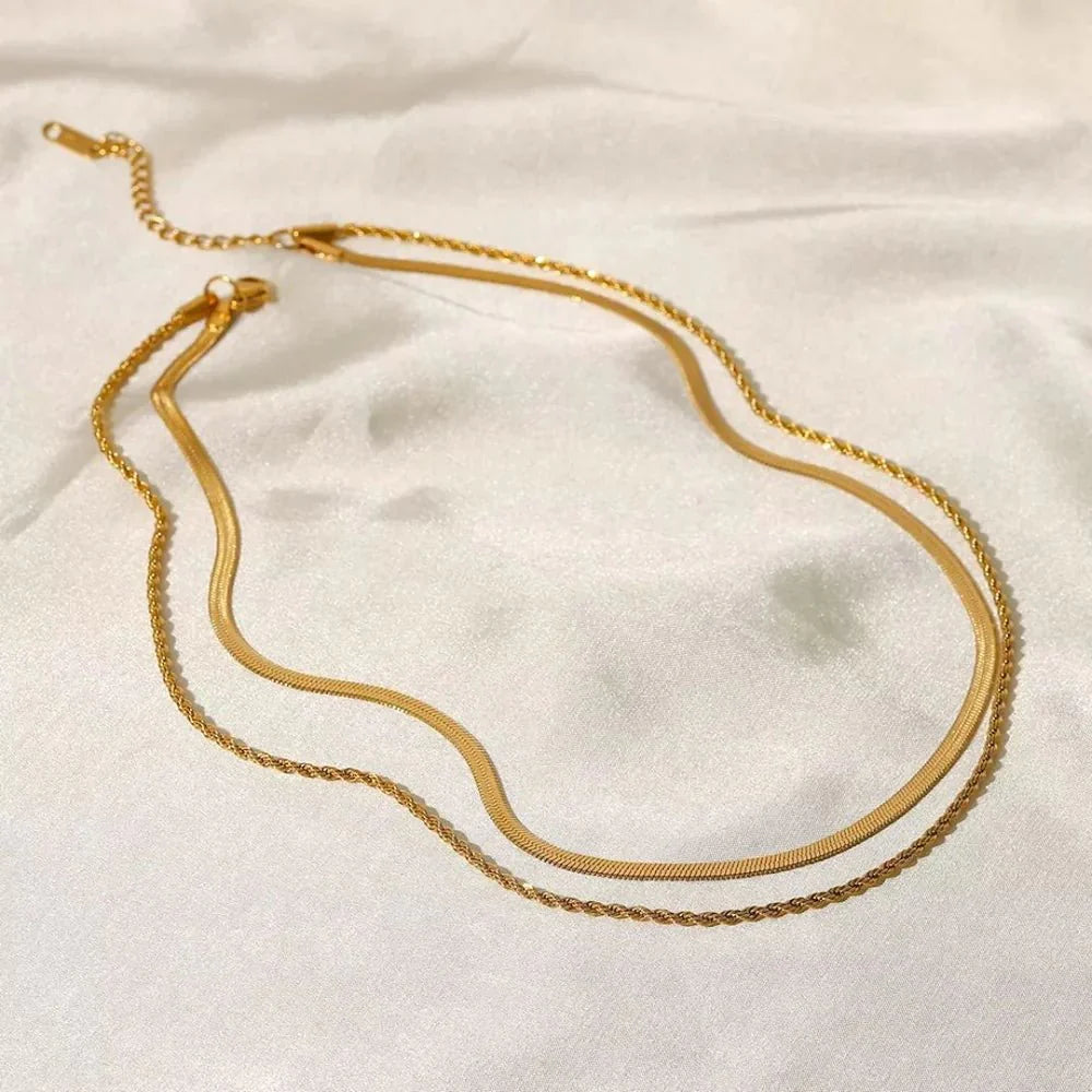 Melina Layered Necklace Set | 18K Gold