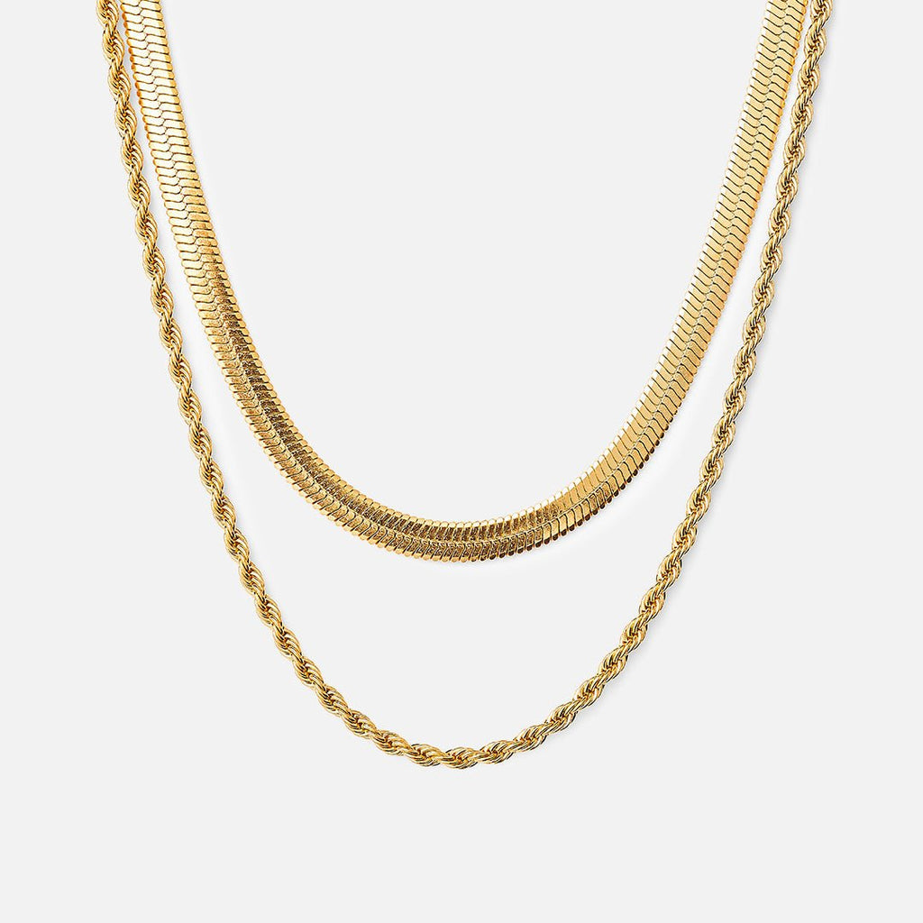 Melina Layered Necklace Set | 18K Gold