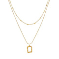 Mix de Colares Pingente Abstrato Banhado em Ouro 18K