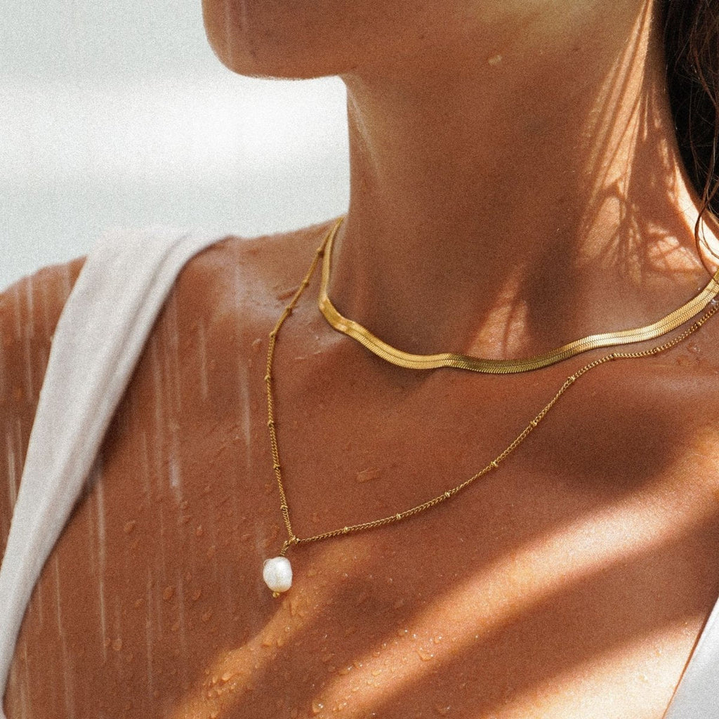 Mix Shine Colar Duplo Banhado em Ouro 18k