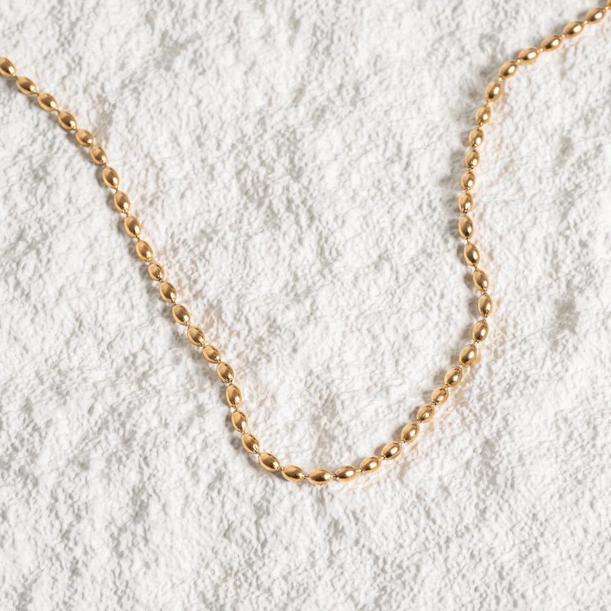 Colar Corrente Esferas Banhado em Ouro 18K