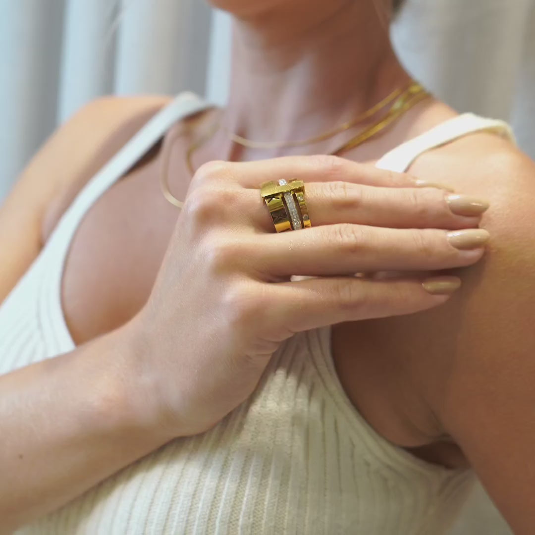 Triple Roman Numeral Ring | 18K Gold