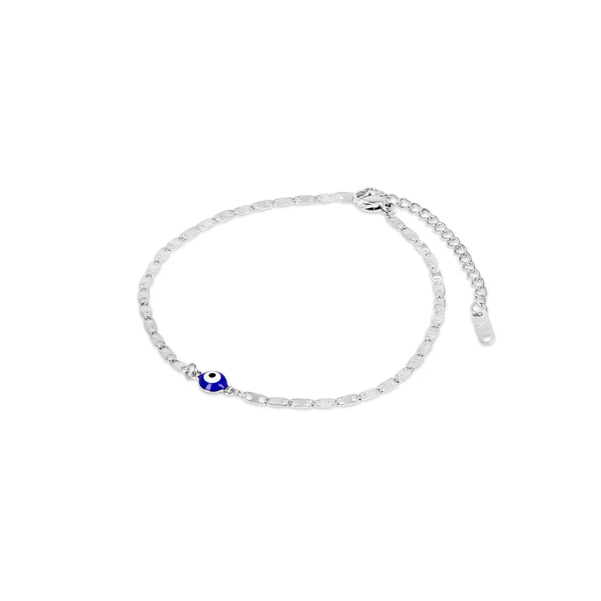 Evil Eye Anklet | Silver